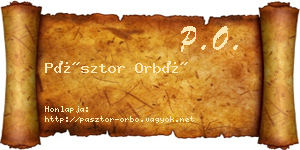 Pásztor Orbó névjegykártya